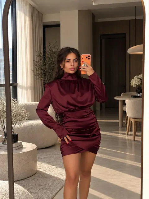 BURGUNDY DRESS